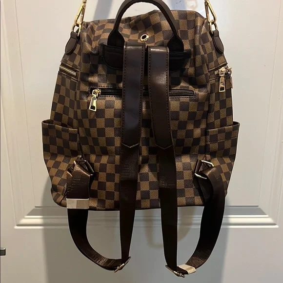 Checkered Brown Backpack - Picture 8 of 14